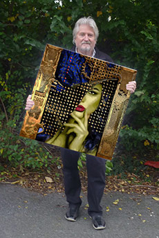 Abstrakte Gemälde in Goldfarben