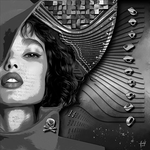 Schwarz-Weiß Gemälde